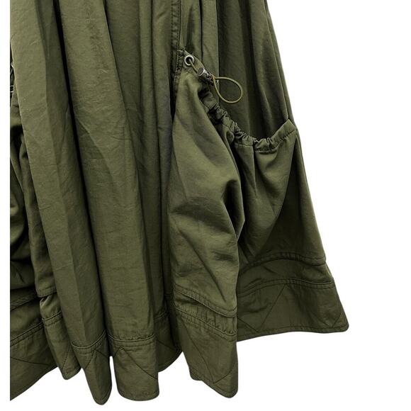 Pilcro by Anthropologie Square-Neck Utility Babydoll Dress in Olive size XS NWT - Picture 3 of 8